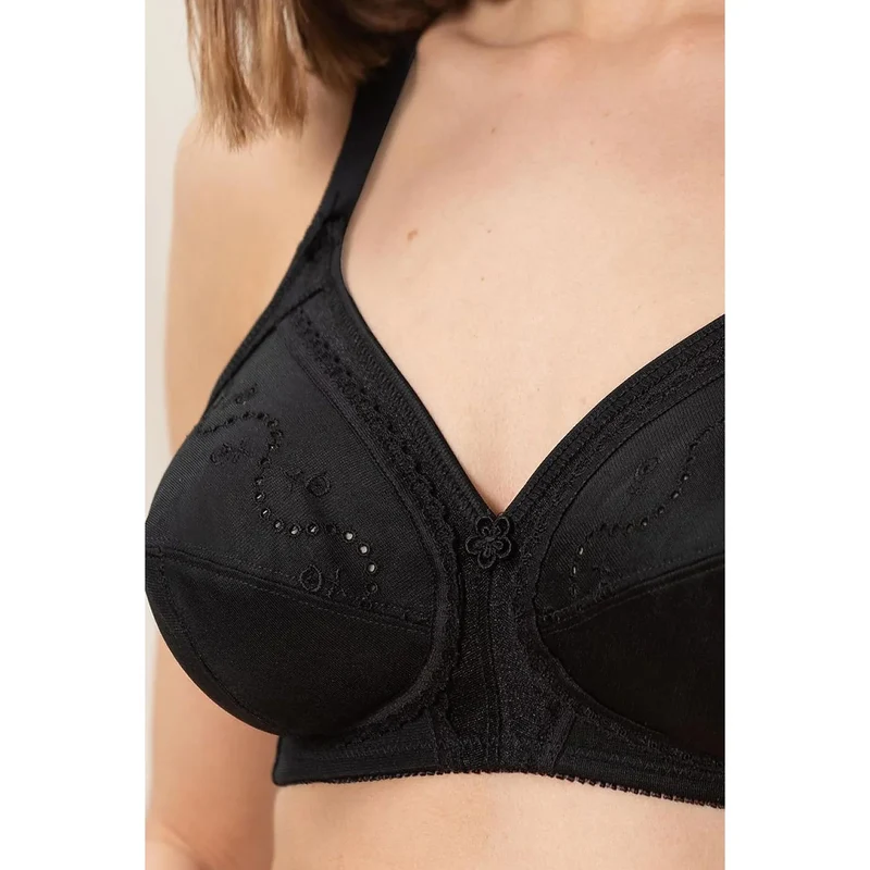 Soutien-gorge doux coton grande taille confort maintien naturel broderie anglaise