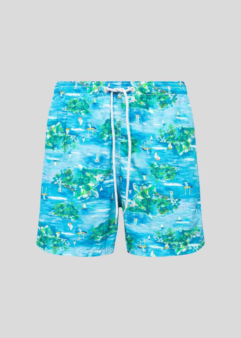 Calção Homem Beach Médio Estampado Ihas