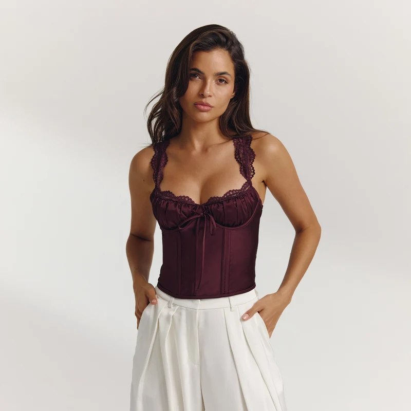 Top Bustier Eledora - Prune