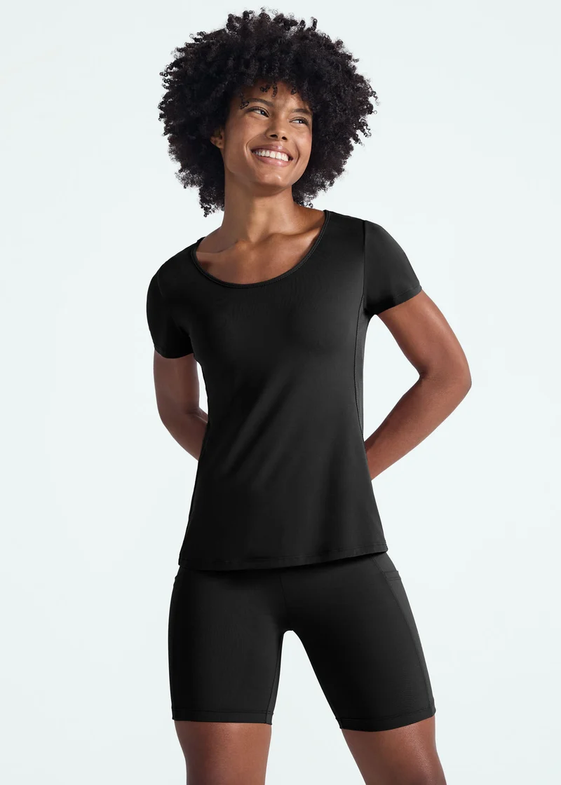 T-shirt Mulher Manga Curta Transpasse