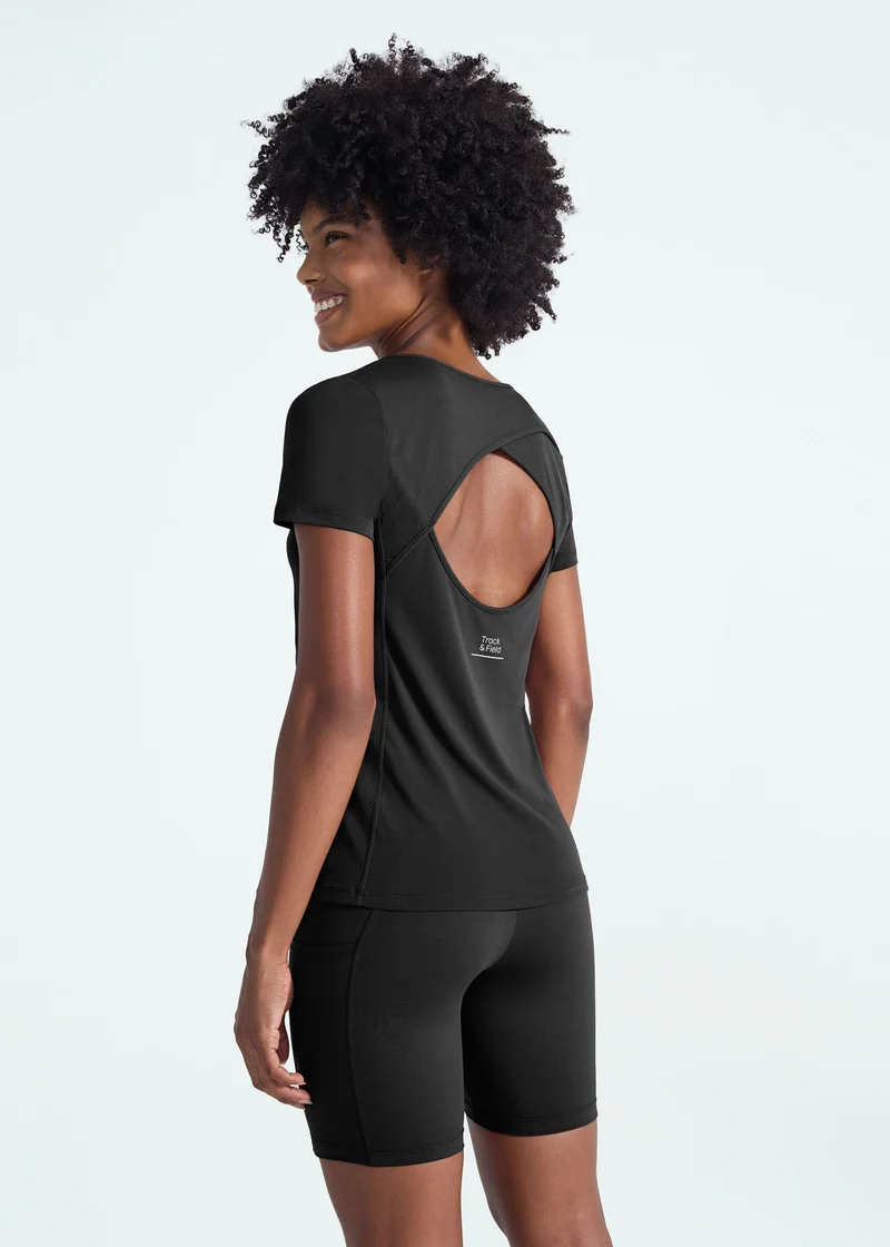 T-shirt Mulher Manga Curta Transpasse