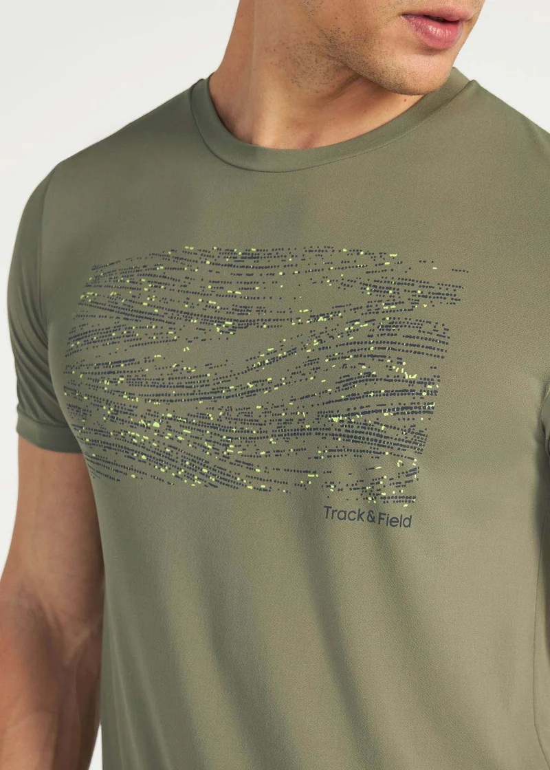 T-Shirt Homem Manga Curta Thermodry Estampada