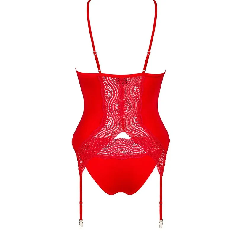 corset rouge sexy sans armatures dentelle ajustable soirée spéciale