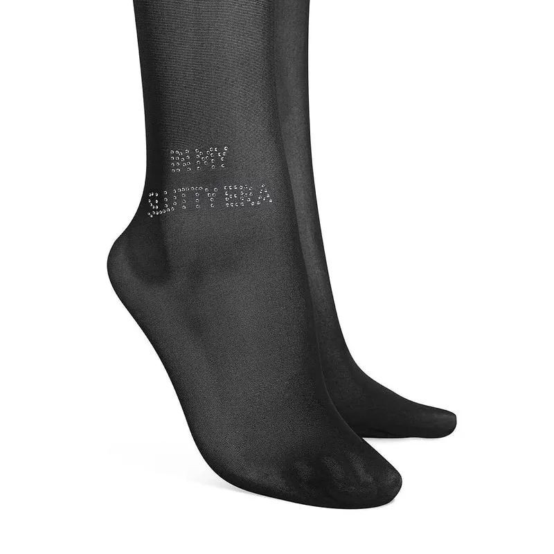 Collants semi-transparents audacieux inscription moderne pour femmes confiantes