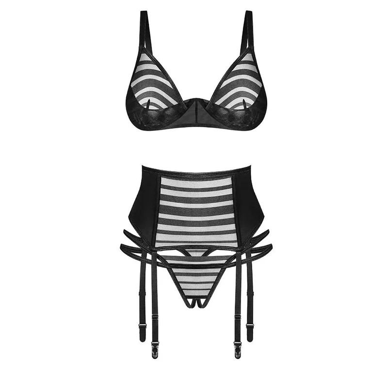 Ensemble lingerie trois pièces moderne élégant Lune Bellis motif géométrique