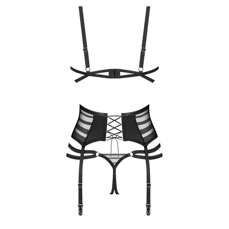 Ensemble lingerie trois pièces moderne élégant Lune Bellis motif géométrique