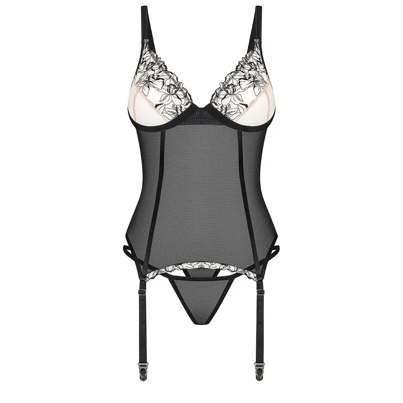 ensemble lingerie féminin élégant tulle brodé réglable Vila Blanes
