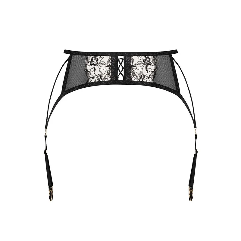 Ceinture jarretelles Vila Blanes élégante féminine sensuelle ajustable maille brodée