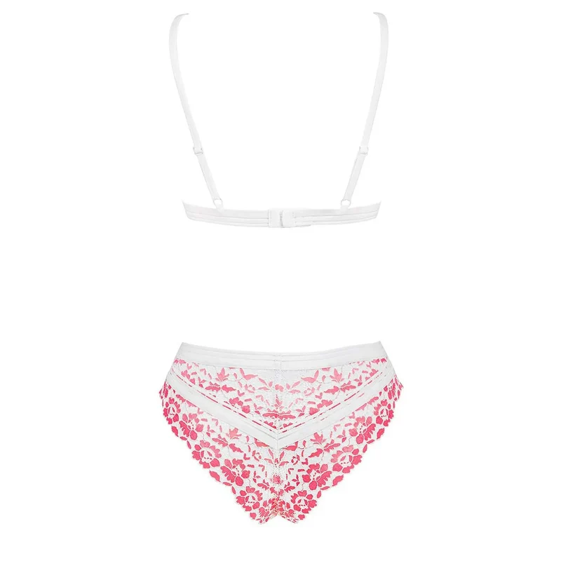 ensemble lingerie romantique rose poudré dentelle florale confort quotidien petites poitrines
