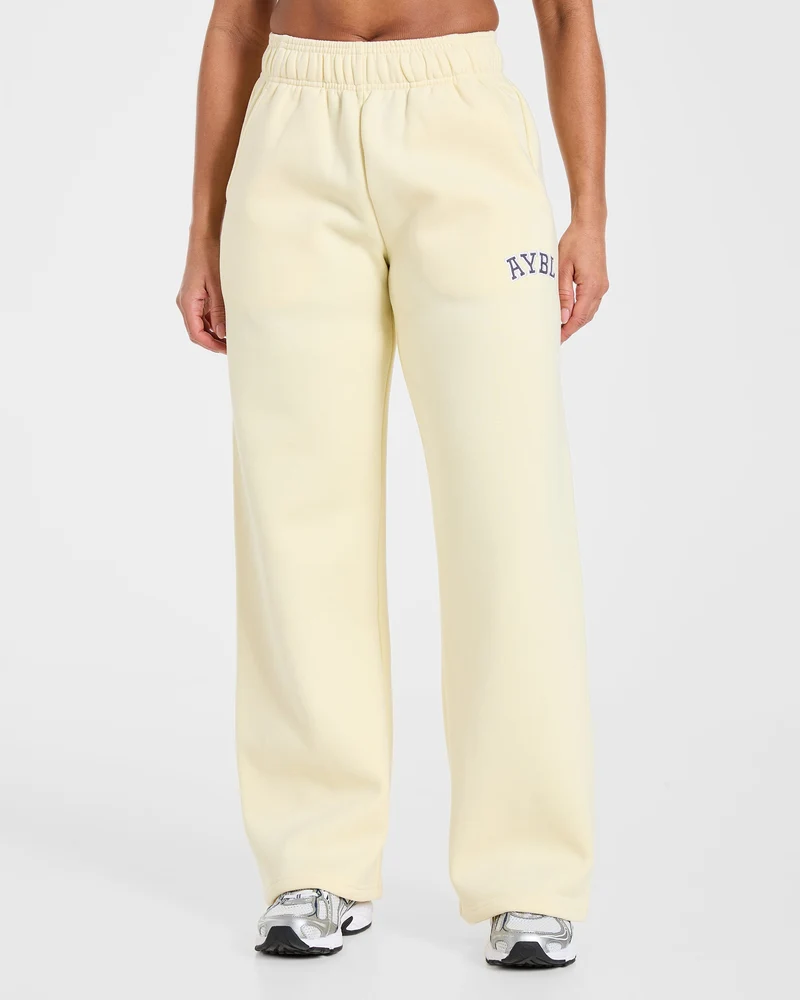 Varsity 2.0 Oversized Straight Leg Joggers - Butter Yellow