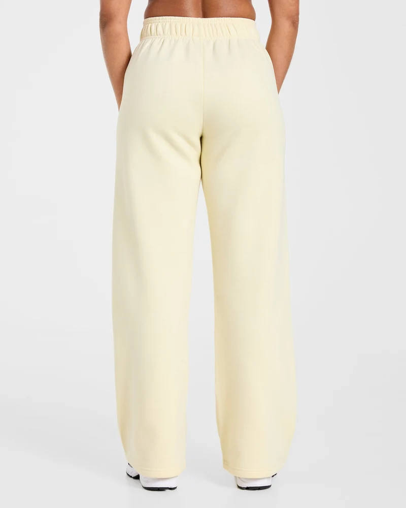 Varsity 2.0 Oversized Straight Leg Joggers - Butter Yellow
