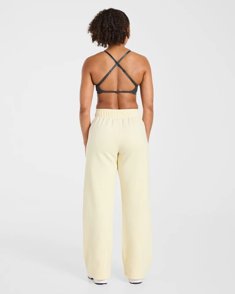 Varsity 2.0 Oversized Straight Leg Joggers - Butter Yellow