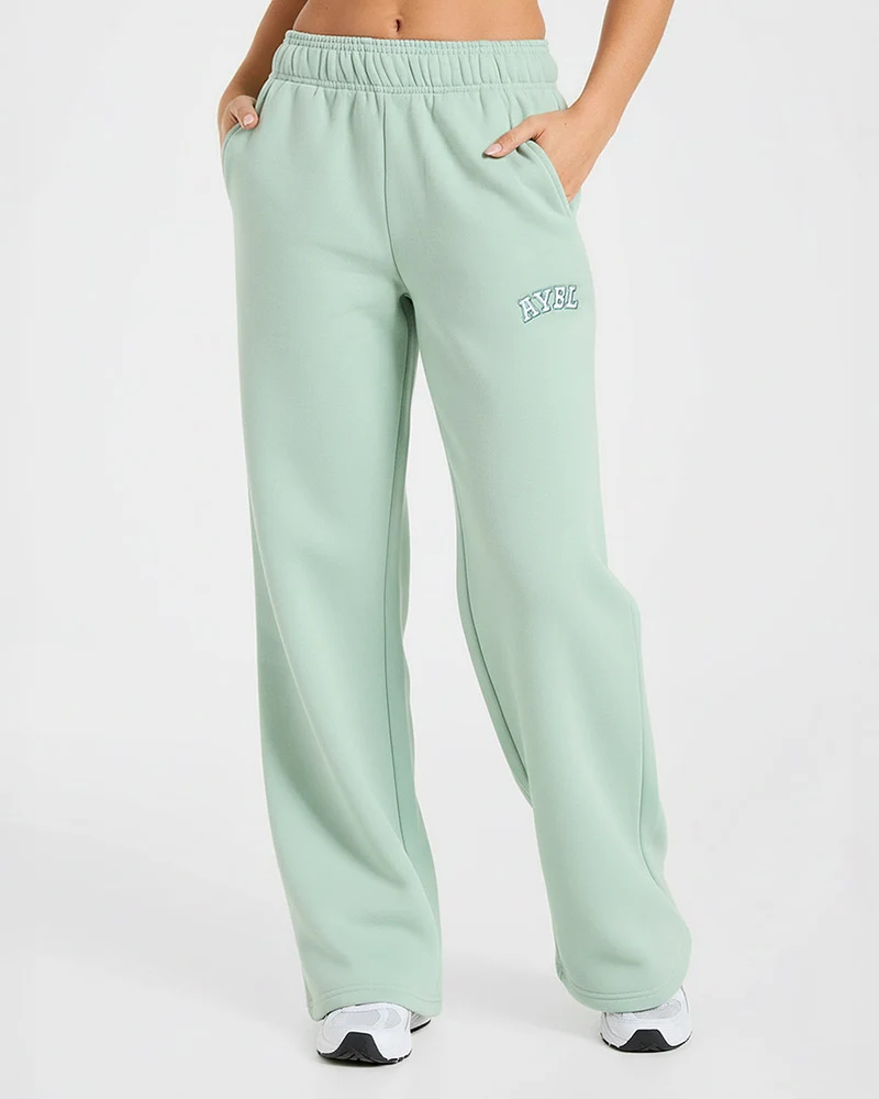 Varsity 2.0 Oversized Straight Leg Joggers - Sage Green