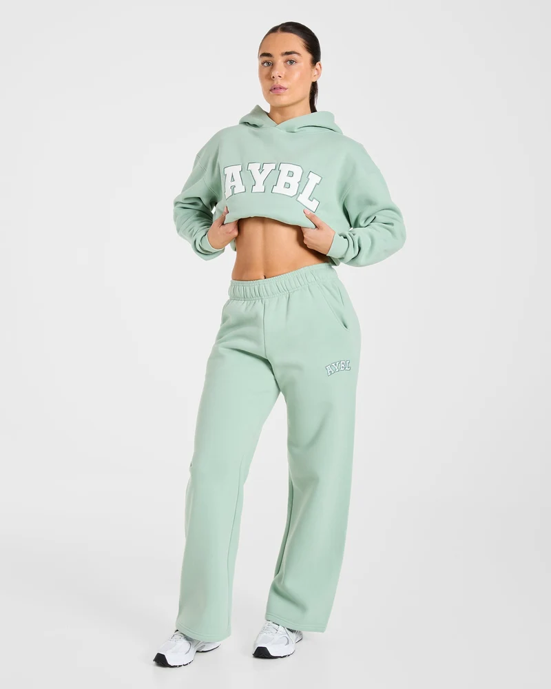 Varsity 2.0 Oversized Straight Leg Joggers - Sage Green
