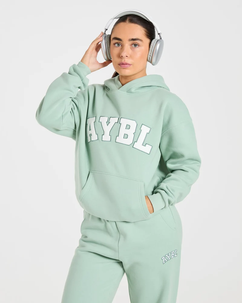 Varsity 2.0 Oversized Hoodie - Sage Vert