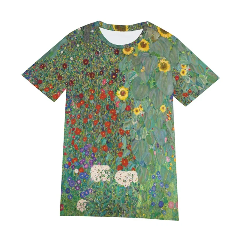 Gustav Klimt's Farm Garden with Sunflowers T-Shirt