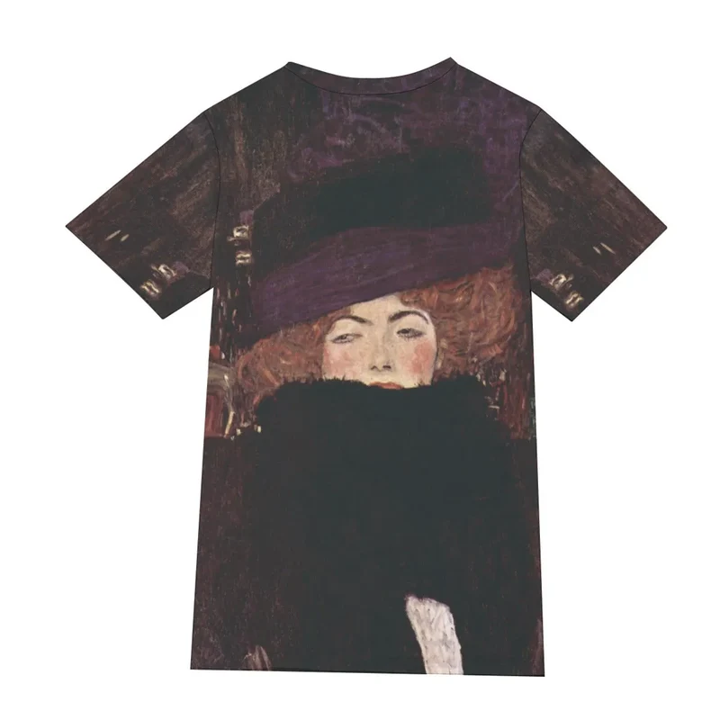Dame mit Hut und Federboa Gustav Klimt T-Shirt
