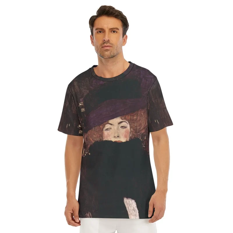 Dame mit Hut und Federboa Gustav Klimt T-Shirt