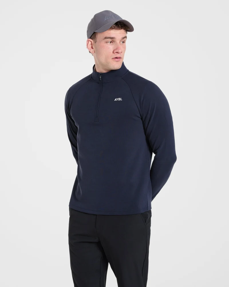 Precision Hybrid 1/4 Zip Pullover - Navy