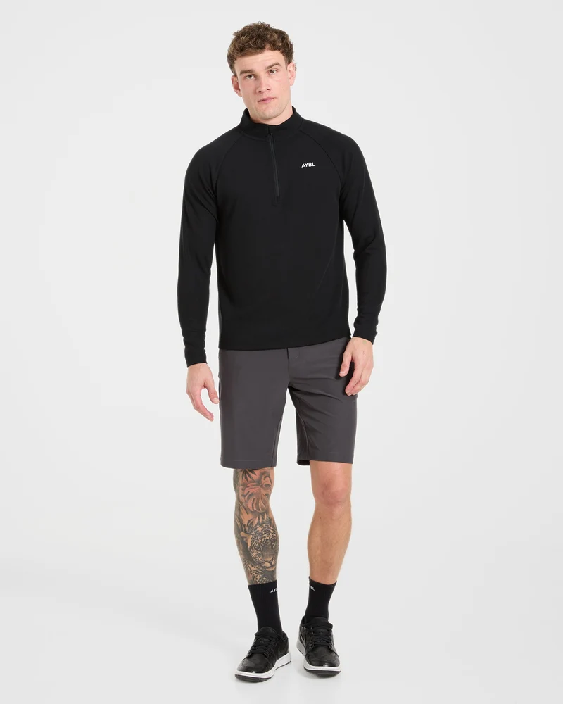 Precision Hybrid 1/4 Zip Pullover - Black