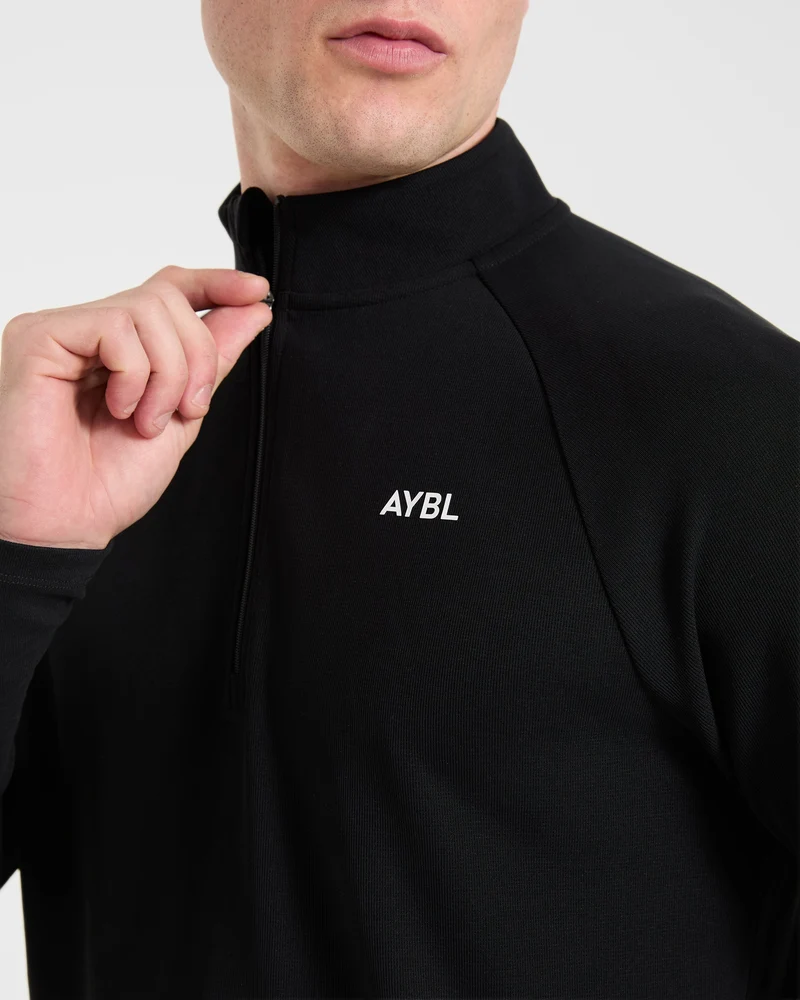 Precision Hybrid 1/4 Zip Pullover - Black