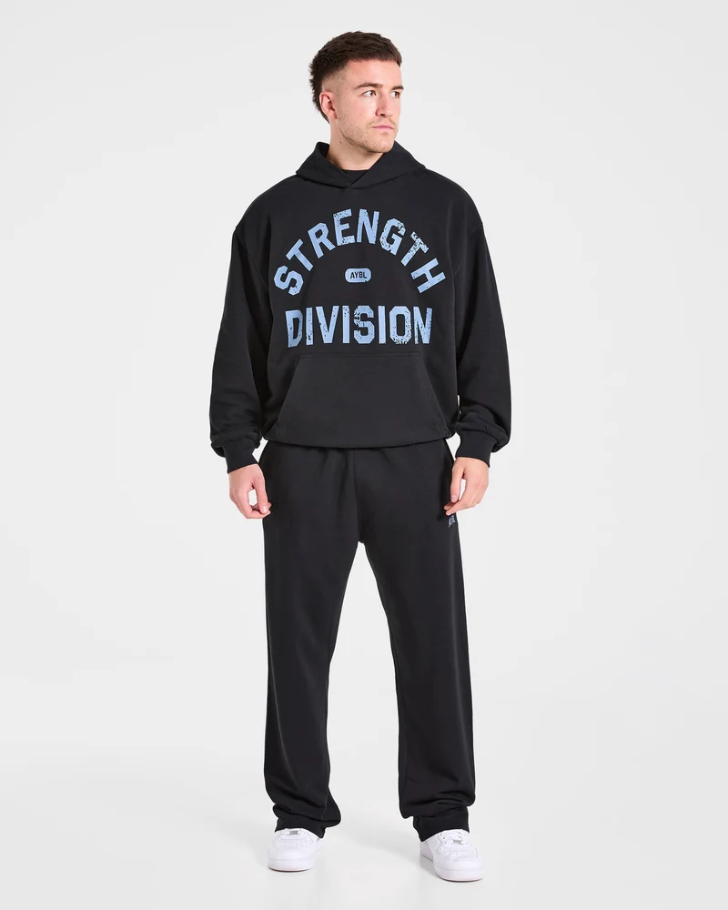 Strength Division Oversized Straight Leg Joggers - Noir/Bleu