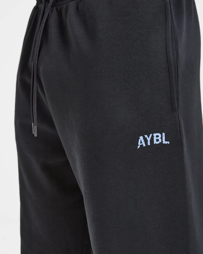 Strength Division Oversized Straight Leg Joggers - Noir/Bleu