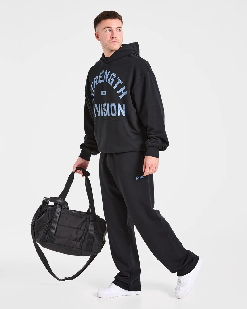 Strength Division Oversized Straight Leg Joggers - Noir/Bleu