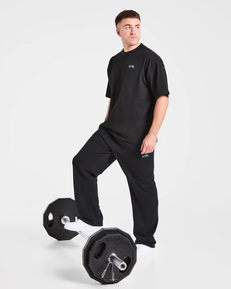 Strength Division Oversized Straight Leg Joggers - Noir/Bleu
