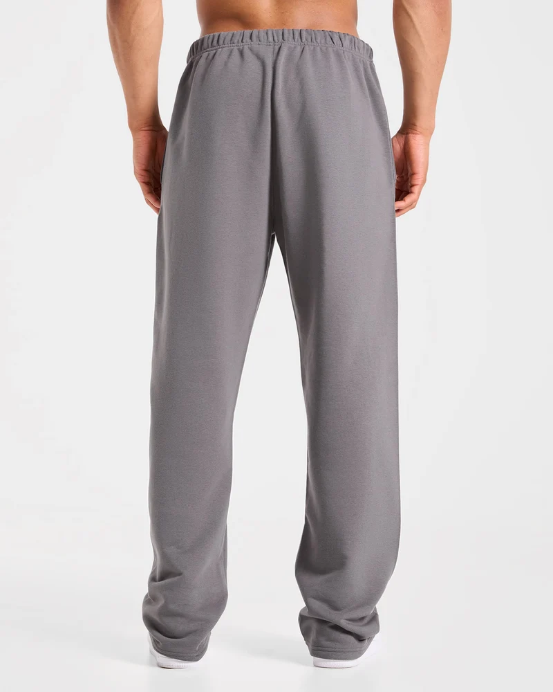 Strength Division Oversized Straight Leg Joggers - Charcoal/Rouge
