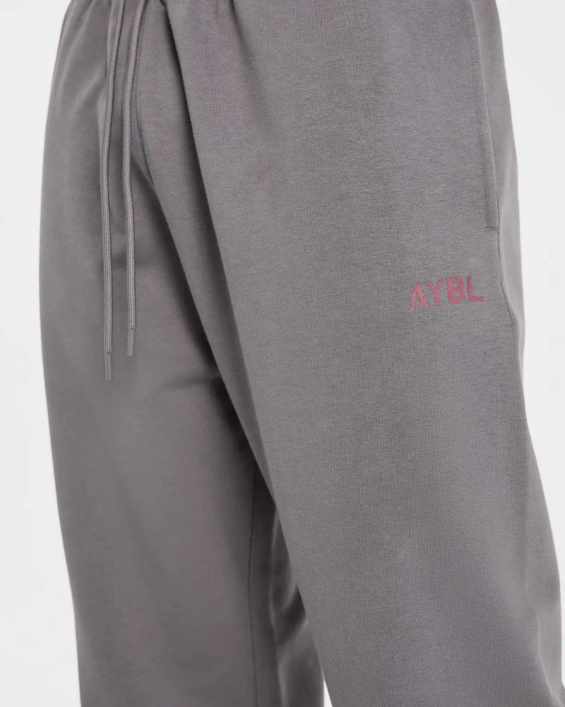 Strength Division Oversized Straight Leg Joggers - Charcoal/Rouge
