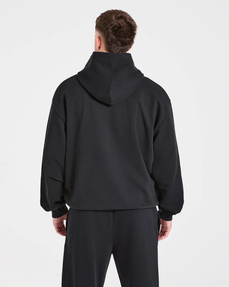 Strength Division Oversized Hoodie - Noir/Bleu