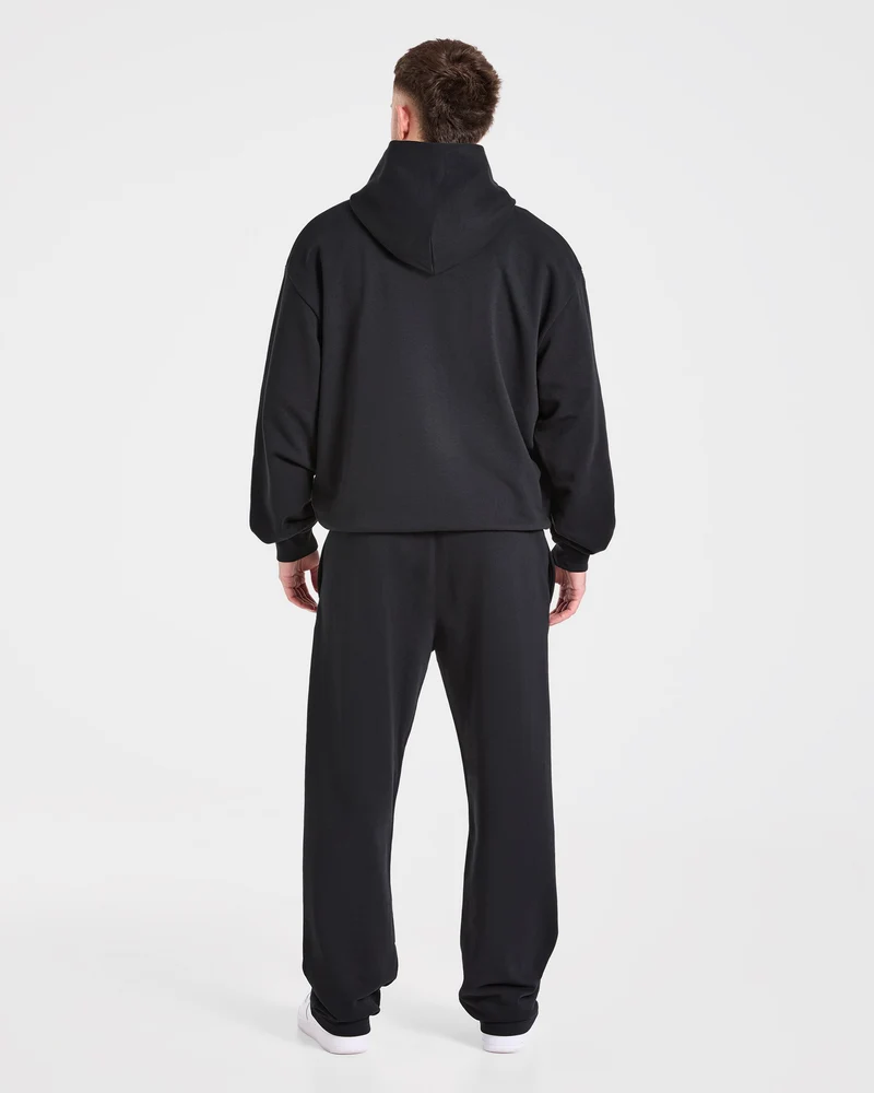 Strength Division Oversized Hoodie - Noir/Bleu