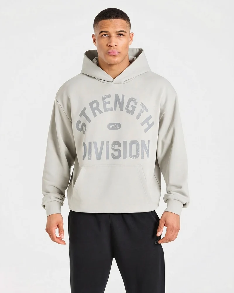 Strength Division Oversized Hoodie - Iced Gris