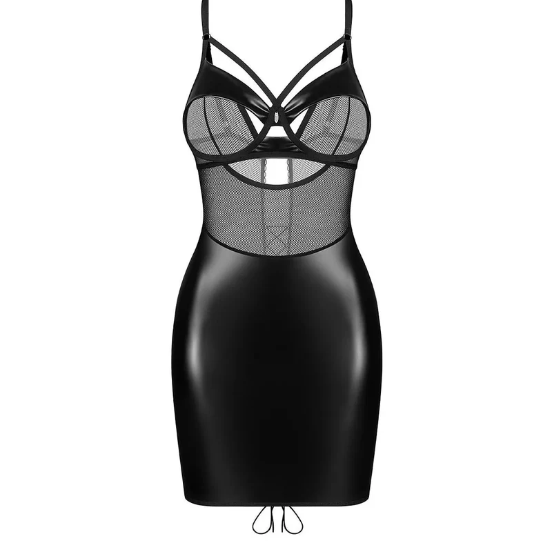 Ensemble sexy design moderne wet look résille femme occasions spéciales
