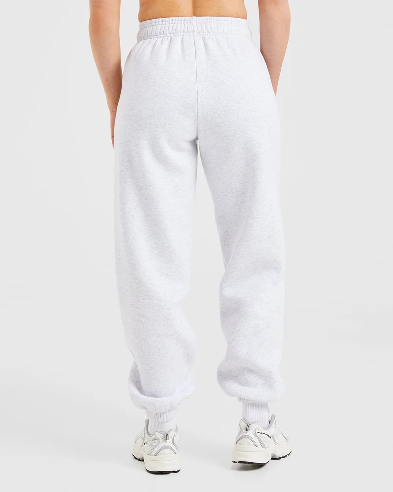 Varsity Embroidered Oversized Joggers - Heather Grey