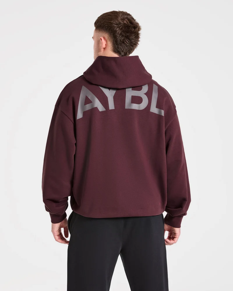 Essential Oversized Graphic Hoodie - Dusty Plum