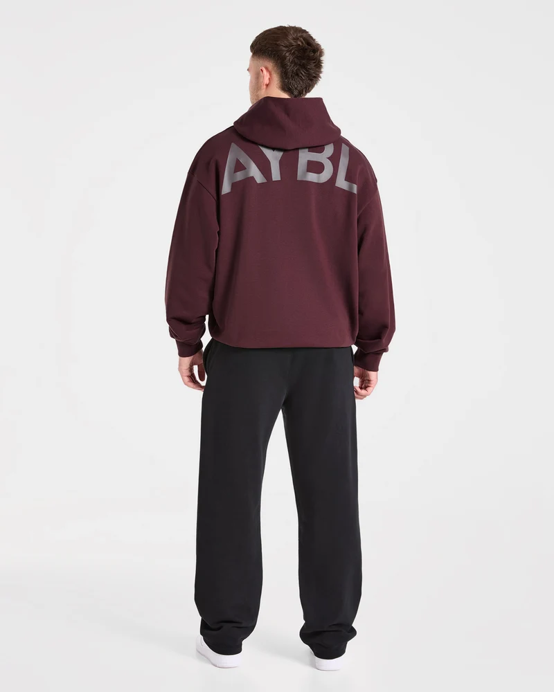 Essential Oversized Graphic Hoodie - Dusty Plum