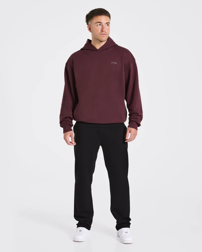 Essential Oversized Graphic Hoodie - Dusty Plum