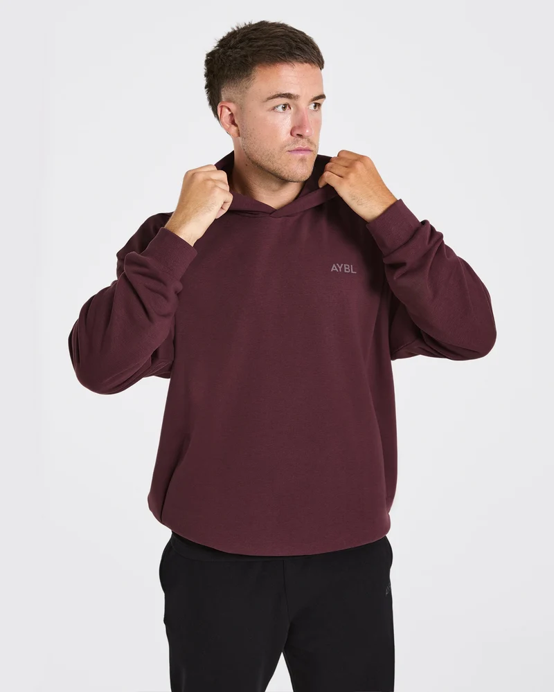 Essential Oversized Graphic Hoodie - Dusty Plum