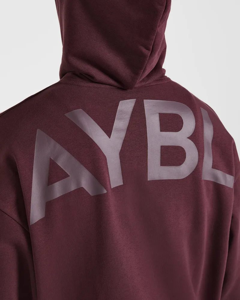 Essential Oversized Graphic Hoodie - Dusty Plum