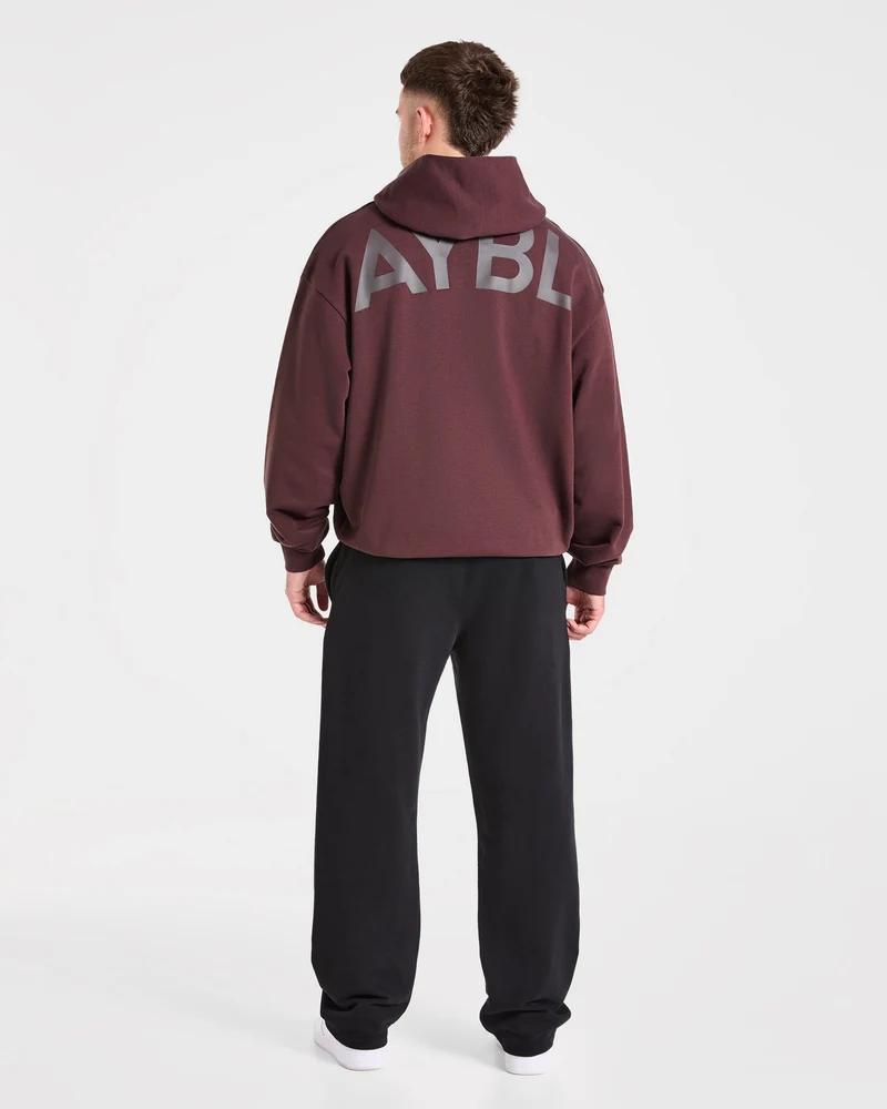 Essential Oversized Graphic Hoodie - Dusty Plum