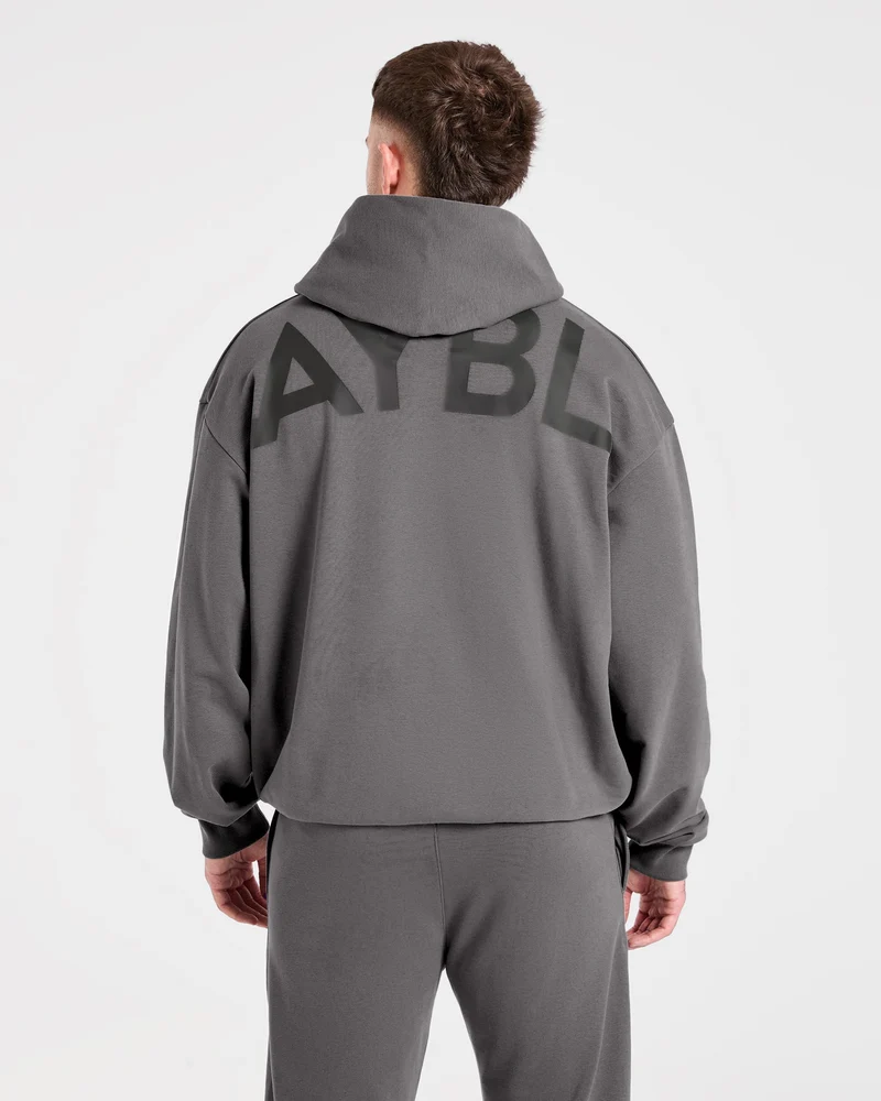 Essential Oversized Graphic Hoodie - Charcoal