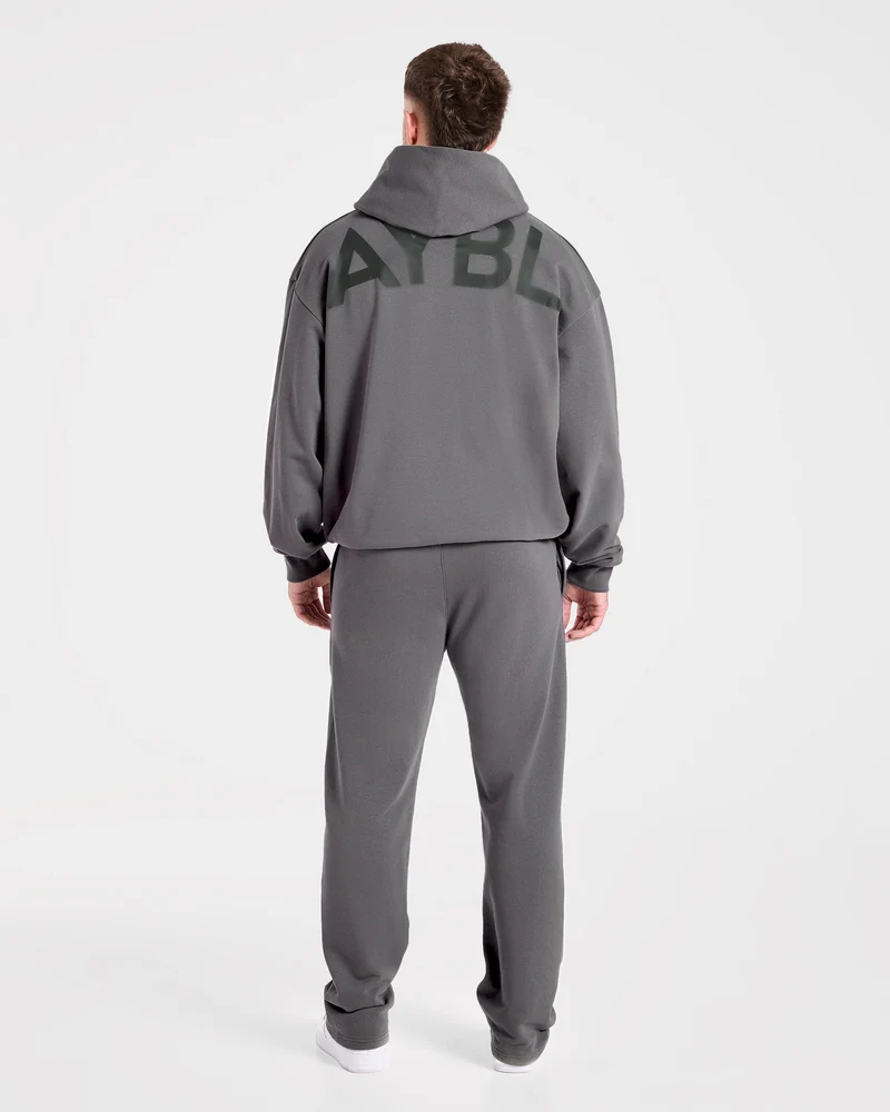Essential Oversized Graphic Hoodie - Charcoal