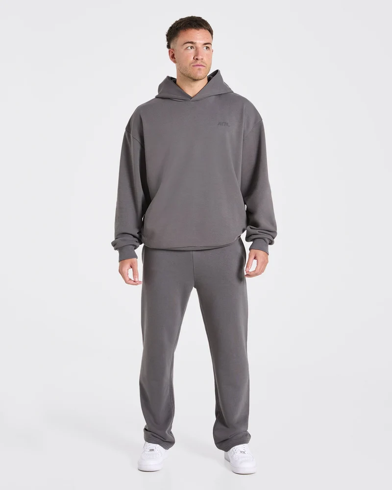 Essential Oversized Graphic Hoodie - Charcoal