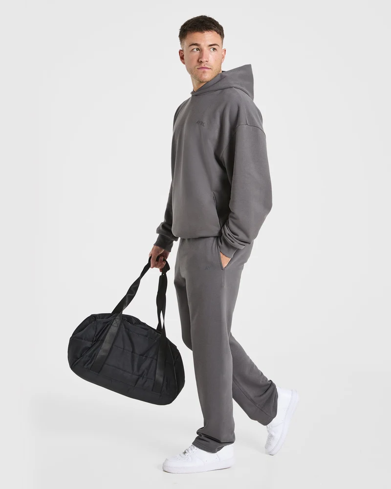 Essential Oversized Graphic Hoodie - Charcoal