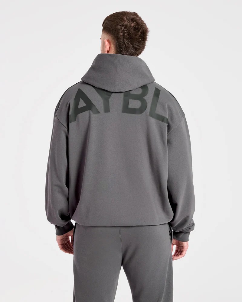 Essential Oversized Graphic Hoodie - Charcoal