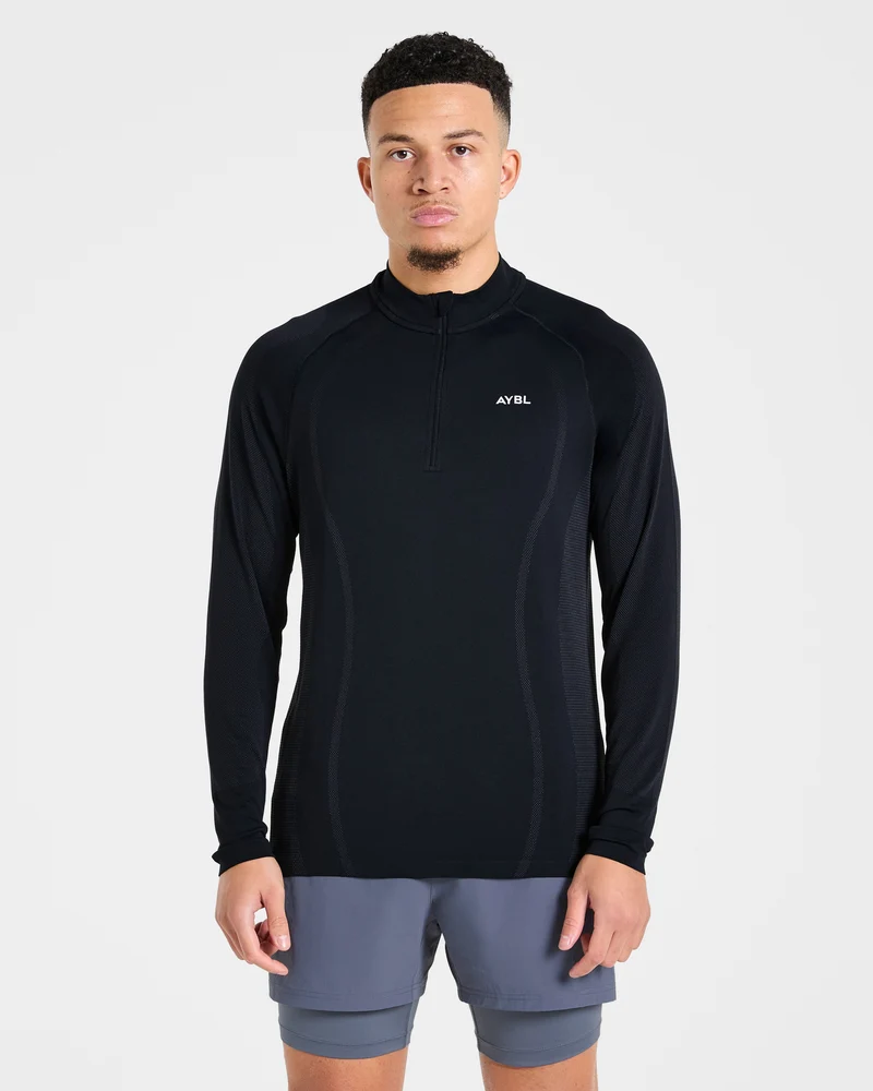 Attain Seamless 1/2 Zip Pullover - Noir