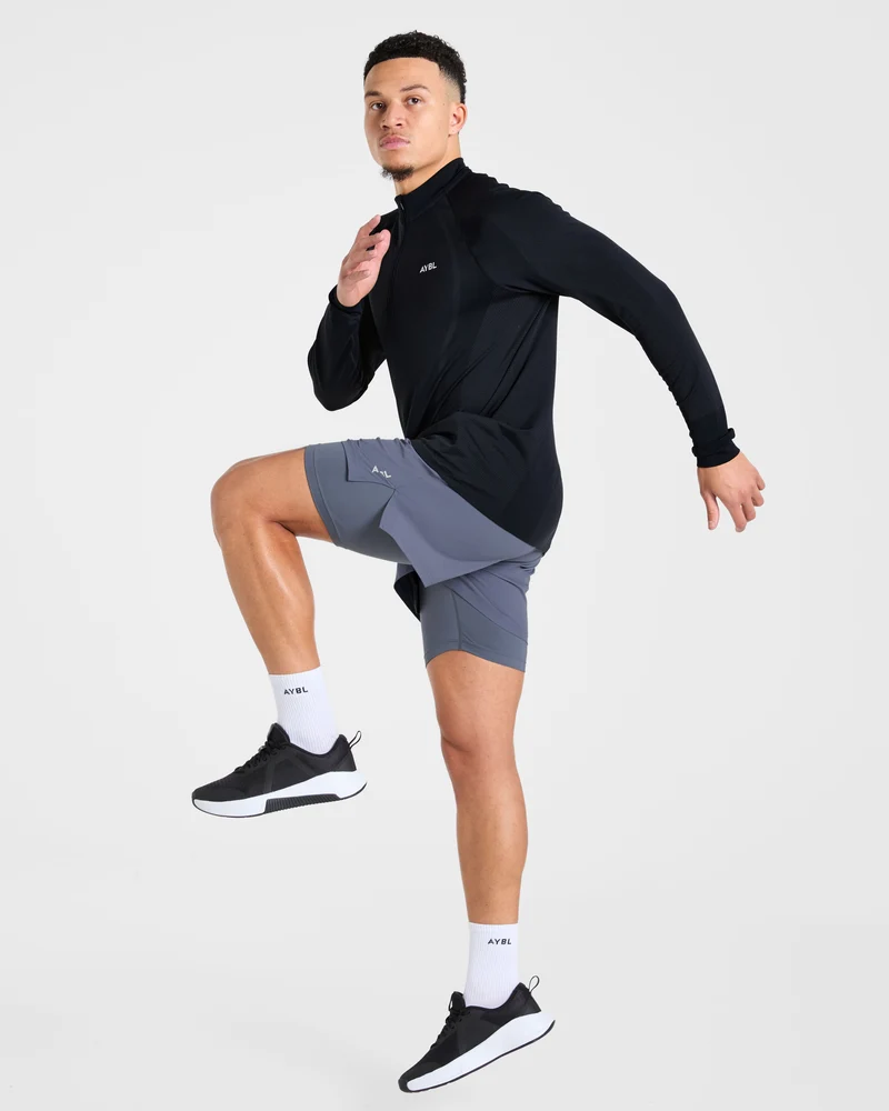 Attain Seamless 1/2 Zip Pullover - Noir