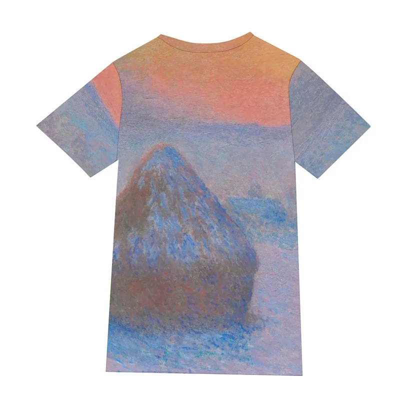 Stacks of Wheat Sunset by Claude Monet T-Shirt